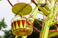 Colorful Ferris wheel with blue sky