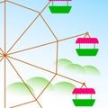 Colorful ferris wheel. Vector illustration