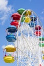 Colorful ferris wheell against blue sky Royalty Free Stock Photo