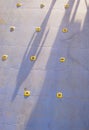 Colorful ferry car deck flooring in blue painted metal Royalty Free Stock Photo