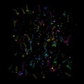 Colorful festival confetti on black background with blurred elements Royalty Free Stock Photo