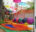 Colorful festival paint. color umbrella