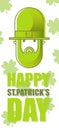 Festive bunting with clover on white background. Irish holiday - happy Saint Patrick`s Day. Vector illustration for greeting card Royalty Free Stock Photo