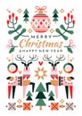 Colorful festive Christmas Greeting Card design