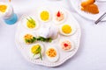 A colorful and festive Easter table decoration Royalty Free Stock Photo