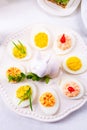 A colorful and festive Easter table decoration Royalty Free Stock Photo