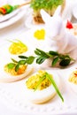 A colorful and festive Easter table decoration Royalty Free Stock Photo