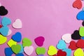 colorful festive hearts background for design cards