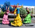 Colorful figures featuring dancing women in Astana