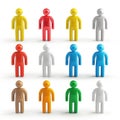 Colorful 3D Human Figures Representing Diversity and Teamwork Royalty Free Stock Photo