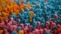 Colorful Figures Surrounding Question Mark Royalty Free Stock Photo