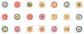 Colorful File and Folder Icons Document Heart Data Archive Design Elements