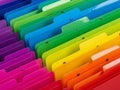 Colorful file folders arranged in rows Royalty Free Stock Photo