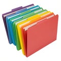 Colorful file folders neatly arranged