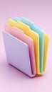 Colorful File Folders on Pink Background for Organization Royalty Free Stock Photo
