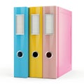 Three Colorful Office Lever Arch Files, Ready for Important Documents