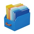 Colorful file organizer with multi-colored folders isolated on transparent background Royalty Free Stock Photo