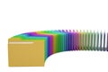 Colorful files on white background 3D illustration