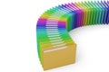 Colorful files on white background 3D illustration