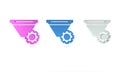 Colorful Filter setting icon isolated on white background. Minimalism concept. 3D render illustration