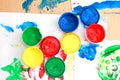 colorful finger paints Royalty Free Stock Photo