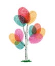 Colorful finger print tree for ecology help Royalty Free Stock Photo