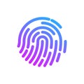 Colorful fingerprint. ID app icon. Fingerprint identification system.