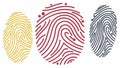 Colorful Fingerprint Impressions Biometric Identity Vector, vector design Generative AI Royalty Free Stock Photo