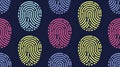 Colorful Fingerprint Pattern on a Dark Background Representing Security and Personal Identification Royalty Free Stock Photo
