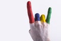 Colorful fingers white background