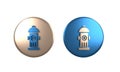 Colorful Fire hydrant icon isolated on white background. Circle button. 3D render illustration Royalty Free Stock Photo