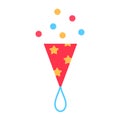 Colorful firecracker flat icon isolated on white