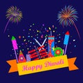 Colorful firecracker for Happy Diwali