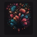 Colorful firework on black background g Royalty Free Stock Photo