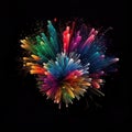 Colorful firework on black background Royalty Free Stock Photo