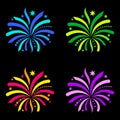 Colorful firework design elements