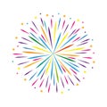 Colorful firework design stars on white background Royalty Free Stock Photo