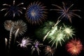 Colorful firework explosions Royalty Free Stock Photo