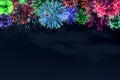 Colorful firework on midnight sky