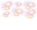 Colorful firework on white background. Vector illustration. Royalty Free Stock Photo