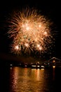 Colorful fireworks on the black background