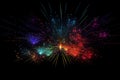 Colorful fireworks on a black background. Vector illustration. Generative AI Royalty Free Stock Photo