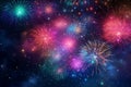 Colorful fireworks bursting in the night sky Royalty Free Stock Photo