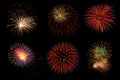 Colorful fireworks bursts