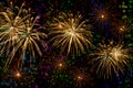 Colorful fireworks celebration on colorful star background