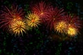 Colorful fireworks celebration on colorful star background