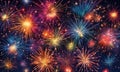 Colorful fireworks on dark blue sky background Royalty Free Stock Photo