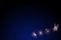 Colorful fireworks display on dark blue background Royalty Free Stock Photo