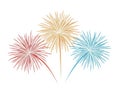 Colorful fireworks display isolated on white background Royalty Free Stock Photo