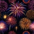 Colorful fireworks display lighting up the night sky Festive and celebratory illustration for New Years or Independence Day2